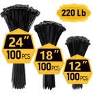 Abraçadeiras ANOSON Resistentes 30 cm + 45 cm + 60 cm, Pacote com 300 unidades