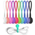 Abraçadeiras de cabo HIGGAT Magnetic 10 peças de silicone reutilizáveis brancas