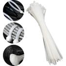 Abraçadeiras de Nylon 30cm 100 Unidades Branca Presilhas Plásticas para Cabos, Canos e Fios