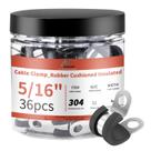 Abraçadeiras para cabos AKIHISA 36 peças 5/16" com revestimento de borracha