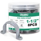 Abraçadeiras para tubos OURU 1,5" PVC 8 peças com grampo de dois furos Abraçadeiras para tubos OURU 1,5" PVC 8 peças com grampo de dois furos