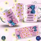 Abraços e Cafés Caneca Personalizada do Stitch