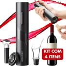 Abridor de Vinho Eletrico Automático Kit Garrafa Saca Rolha