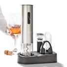 Abridor de Vinho Elétrico WineWiz, Recarregável, Kit com Acessórios para Presente, Aço Inox Momo Lifestyle