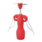 Abridor de Vinho Saca Rolhas Aço Abre Fácil Vermelho Fosco Abridor de Vinho Saca Rolhas Aço Abre Fácil Vermelho Fosco