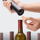 Abridor de Vinhos Preto Saca Rolhas Aço Inox Elétrico Automático Acompanha Corta Lacre Removedor de Rolhas