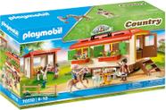 Abrigo de pôneis Playmobil com casa móvel
