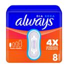 Absorvente Always Dia Seca com Abas 8 Unidades