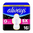 Absorvente Always Noite Ultra Suave com Abas 16 Unidades