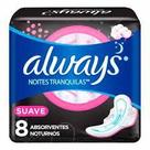 Absorvente Always Noites Tranquilas Com Abas Suave 8 Unidades