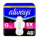 Absorvente Always Noturno Suave Tamanho G com Abas 48 Unidades