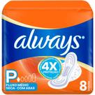 Absorvente Always Seca Tamanho P com Abas 8 Unidades
