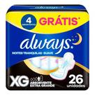 Absorvente Always XG Noites Tranquilas Suave Noturno Com Abas 26 Unidades