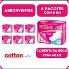 Absorvente Cotton Cobertura Seca - Com Aba - Kit 6 - 8 Un
