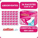 Absorvente Cotton Cobertura Seca - Sem Abas - Kit 36 - 8 Un