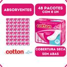 Absorvente Cotton Cobertura Seca - Sem Abas - Kit 48 - 8 Un