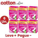 Absorvente Cotton Line Suave Sem abas - Kit Com 6 Unidades