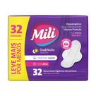Absorvente Mili Dia e Noite Cobertura Suave com Abas 32 Unidades