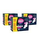 Absorvente Mili Noturno Com Abas Suave 32unidades Kit com 3 unidades total 96 absorventes