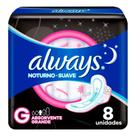Absorvente Noites Tranquilas Suave Noturno Feminino com Abas Always 8 Unidades