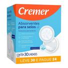 Absorvente Para Seios Cremer Toque Suave Leve 30 Pague 24 Unidades Branco