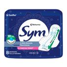 Absorvente Sym Noturno Cobertura Suave com Abas 8 Unidades