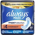 Absorventes Always Maxi Tamanho 4 Noturno Sem Perfume 33 Unidades Absorventes Always Maxi Tamanho 4 Noturno Sem Perfume 33 Unidades