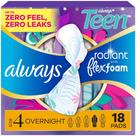 Absorventes Always Radiant Teen Tamanho 4 Noturno com Abas