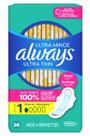 Absorventes Always Ultra Fino Tamanho 1 Regular Pacote com 36 Unidades - Kit com 3