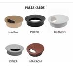Acabamento Passa Fio Mesa Computador 2 Branco 2 Marrom 59mm Acabamento Passa Fio Mesa Computador 2 Branco 2 Marrom 59mm