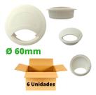 Acabamento Passa Fio Mesa Móveis Cabo 60mm Branco - 6 Unid. Acabamento Passa Fio Mesa Móveis Cabo 60mm Branco - 6 Unid.