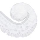 Acabamento plissado em renda com babados BENECREAT, chiffon branco, 2,5 m