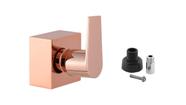 Acabamento Registro Geral Banheiro 50mm 1.1/2 1.1/4 Quadrado Alavanca Rose Gold Brilhante Chuveiro Padrão Docol