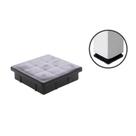 Acabamentos Tampa Ponteira Reta Retangular Interna de Embutir em Metalon 80x80 mm - Cor Preta 4und