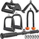 Accesorios para máquina de cables SELEWARE conjunto con cuerda de 28" y barra de 18" Accesorios para máquina de cables SELEWARE conjunto con cuerda de 28" y barra de 18"