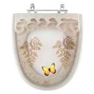 Acento Sanitário Poliéster Decorada Borboleta Aloha Bege para louça Celite Acento Sanitário Poliéster Decorada Borboleta Aloha Bege para louça Celite