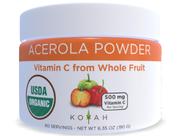 Acerola orgânica em pó KOYAH 500mg de vitamina C 60 porções Acerola orgânica em pó KOYAH 500mg de vitamina C 60 porções
