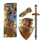 Acessório de cosplay para crianças, escudo e espada de dragão