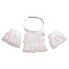 Acessório de fantasia BLESSUME White Colonial Lace Jabot Cuffs
