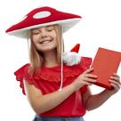 Acessório de fantasia: chapéu de pelúcia em forma de cogumelo vermelho para crianças