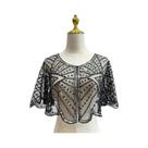 Acessório De Vestido Vintage Anos 20: Xale Curto Estilo Flapper Com Lantejoulas E Miçangas, Capa De