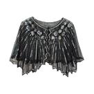 Acessório De Vestido Vintage Dos Anos 1920: Xale Curto Com Lantejoulas E Miçangas, Estilo Flapper, Acessório De Vestido Vintage Dos Anos 1920: Xale Curto Com Lantejoulas E Miçangas, Estilo Flapper,