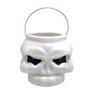 Acessório Decorativo Balde Caveira Branca Halloween Para Doces