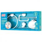 Acessorio P/Banheiro 5Pc Lavello Branco/Cromado Herc Acessorio P/Banheiro 5Pc Lavello Branco/Cromado Herc