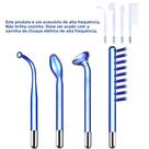 Acessório para Eletrodo Facial de Alta Frequência - 4 Peças com Tubos de Vidro de Néon e Luz Azul
