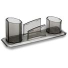 Acessório para Mesa Porta Caneta, CLIPS e Lembrete Fumê