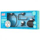 Acessorio Wc Herc Lavello Kit Com 5 Pecas Preto/Cromado 4092
