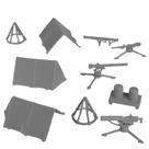 Acessórios clássicos de plástico BMC Toys Army Camp, 10 peças, cinza Acessórios clássicos de plástico BMC Toys Army Camp, 10 peças, cinza