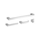 Acessórios De Banheiro Cromado Quadrado Slim Inox Kit 4 Peças