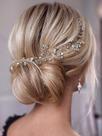Acessórios de cabelo EARENT Wedding Bridal Prom Crystal Hair Vine para mulheres (prata)